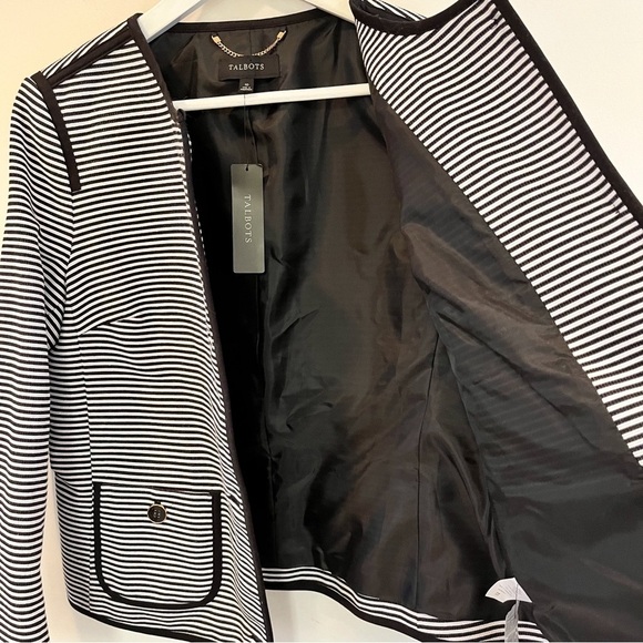 NWT Talbots Black Stripe Blazer - Picture 2 of 14